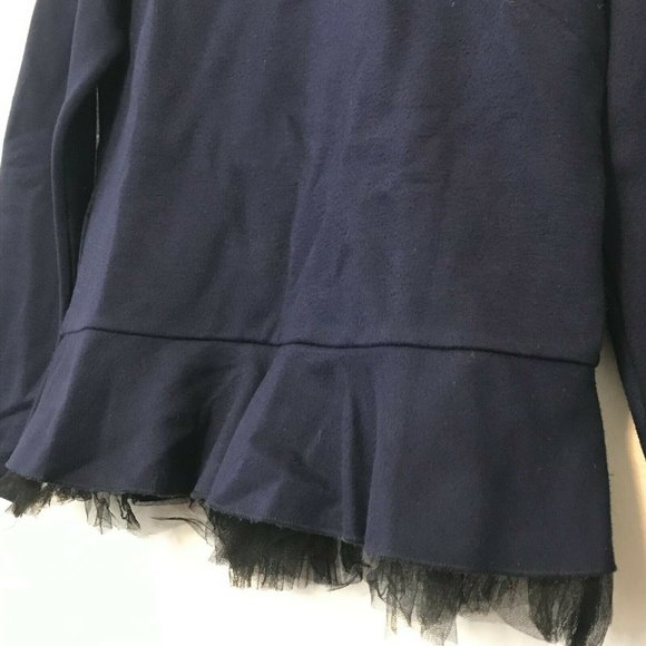 J. CREW  Ruffled Lace Hem Tulle Peplum Long Sleeve Top - Picture 6 of 8